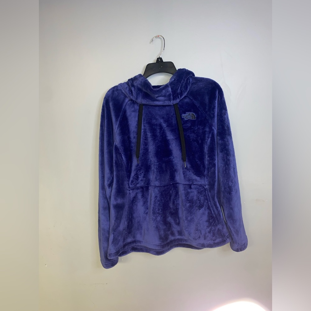 The North Face Women's Size L Pullover Hoodie  Purple Long Sleeve Solid Polyeste